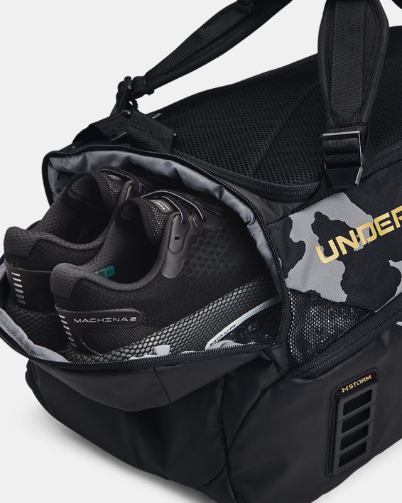 Unisex UA Contain Duo Medium Duffle, Black, pdpMainDesktop image number 4